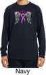 Breast Cancer Heaven Can Wait Kids Dry Wicking Long Sleeve Shirt
