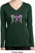 Breast Cancer Heaven Can Wait Ladies Dry Wicking Long Sleeve Shirt