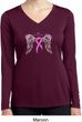Breast Cancer Heaven Can Wait Ladies Dry Wicking Long Sleeve Shirt