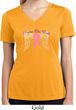 Breast Cancer Heaven Can Wait Ladies Moisture Wicking V-neck Shirt