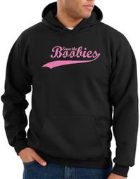 Breast Cancer Hoodie - Distressed Save The Boobies Adult Black Hoody