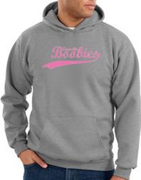Breast Cancer Hoodie - Distressed Save The Boobies Adult Grey Hoody