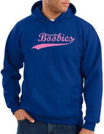 Breast Cancer Hoodie - Distressed Save The Boobies Adult Royal Hoody