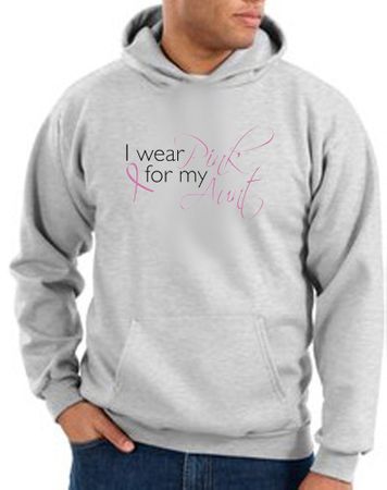 Breast Cancer Hoodie I Wear Pink For My Aunt Hoody Ash