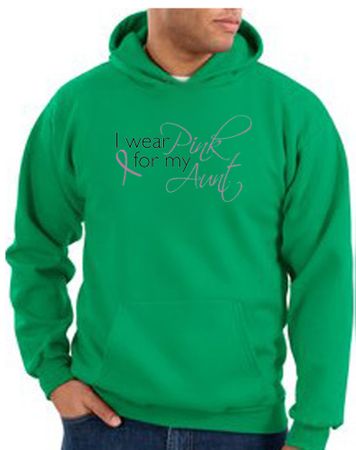 Breast Cancer Hoodie I Wear Pink For My Aunt Hoody Kelly Green