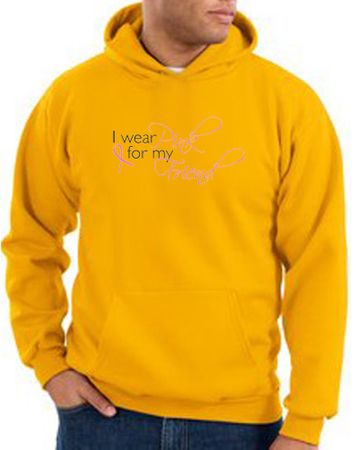 Breast Cancer Hoodie - I Wear Pink For My Friend Adult Gold Hoody