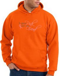 Breast Cancer Hoodie - I Wear Pink For My Friend Adult Orange Hoody