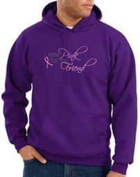 Breast Cancer Hoodie - I Wear Pink For My Friend Adult Purple Hoody
