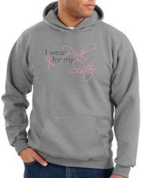 Breast Cancer Hoodie I Wear Pink For My Sister Grey Hoody