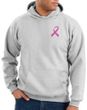 Breast Cancer Hoodie Pink Ribbon Pocket Print Hoody Ash