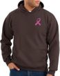 Breast Cancer Hoodie Pink Ribbon Pocket Print Hoody Brown