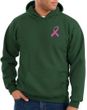 Breast Cancer Hoodie Pink Ribbon Pocket Print Hoody Dark Green