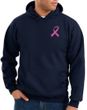 Breast Cancer Hoodie Pink Ribbon Pocket Print Hoody Navy