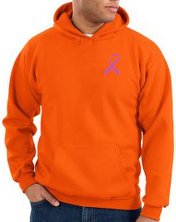 Breast Cancer Hoodie Pink Ribbon Pocket Print Hoody Orange