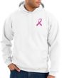 Breast Cancer Hoodie Pink Ribbon Pocket Print Hoody White
