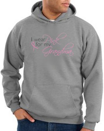 Breast Cancer Hoodie Sweatshirt I Wear Pink For Grandma Heather Hoody