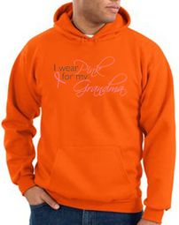Breast Cancer Hoodie Sweatshirt I Wear Pink For Grandma Orange Hoody