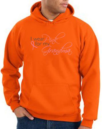Breast Cancer Hoodie Sweatshirt I Wear Pink For Grandma Orange Hoody