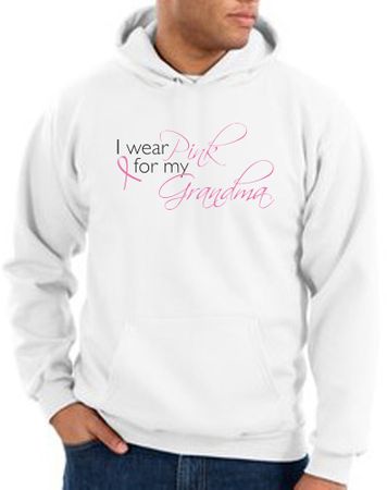 Breast Cancer Hoodie Sweatshirt I Wear Pink For My Grandma White Hoody