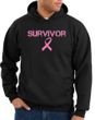 Breast Cancer Hoodie Sweatshirt Ribbon Distressed Survivor Black Hoody