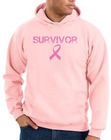 Breast Cancer Hoodie Sweatshirt Ribbon Distressed Survivor Pink Hoody