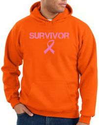 Breast Cancer Hoodie Sweatshirt - Ribbon Survivor Adult Orange Hoody