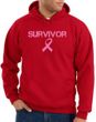Breast Cancer Hoodie Sweatshirt - Ribbon Survivor Adult Red Hoody