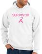 Breast Cancer Hoodie Sweatshirt - Ribbon Survivor Adult White Hoody