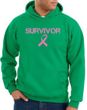 Breast Cancer Hoodie Sweatshirt - Ribbon Survivor Kelly Green Hoody
