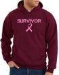 Breast Cancer Hoodie Sweatshirt - Ribbon Survivor Maroon Hoody