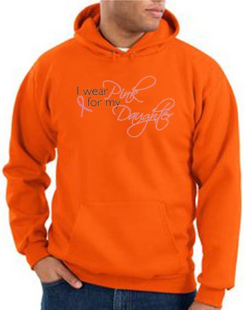 Breast Cancer Hoodie Sweatshirt Wear Pink For My Daughter Orange Hoody