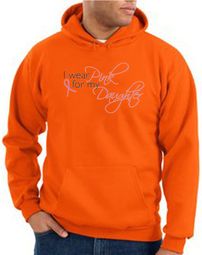 Breast Cancer Hoodie Sweatshirt Wear Pink For My Daughter Orange Hoody