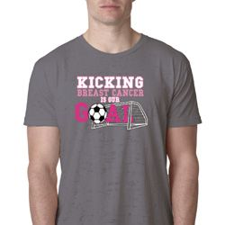 Breast Cancer Kicking Breast Cancer is Our Goal Mens Burnout Shirt
