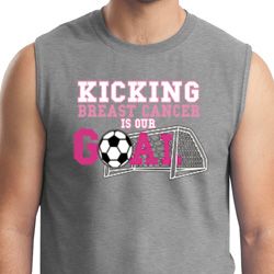 Breast Cancer Kicking Breast Cancer is Our Goal Mens Muscle Shirt