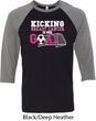 Breast Cancer Kicking Breast Cancer is Our Goal Mens Raglan Shirt