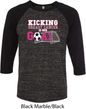 Breast Cancer Kicking Breast Cancer is Our Goal Mens Raglan Shirt