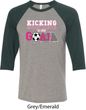 Breast Cancer Kicking Breast Cancer is Our Goal Mens Raglan Shirt