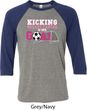 Breast Cancer Kicking Breast Cancer is Our Goal Mens Raglan Shirt