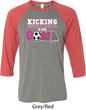Breast Cancer Kicking Breast Cancer is Our Goal Mens Raglan Shirt