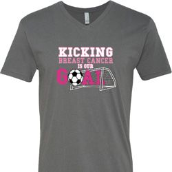 Breast Cancer Kicking Breast Cancer is Our Goal Mens V-Neck Shirt