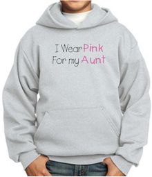 Breast Cancer Kids Hoodie I Wear Pink For My Aunt Youth Hoody