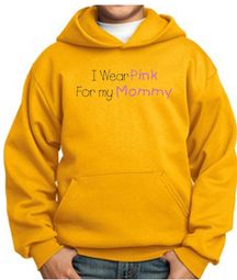 Breast Cancer Kids Hoodie - I Wear Pink For My Mommy Gold Hoody