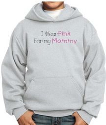 Breast Cancer Kids Hoodie Sweatshirts - I Wear Pink For My Mommy Hoody