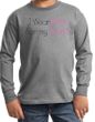 Breast Cancer Kids Long Sleeve T-shirt - I Wear Pink For My Aunt Grey
