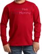 Breast Cancer Kids Long Sleeve T-shirt I Wear Pink For My Mommy Red