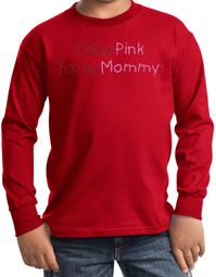Breast Cancer Kids Long Sleeve T-shirt I Wear Pink For My Mommy Red Breast Cancer Kids Long Sleeve T-shirt I Wear Pink For My Mommy Red