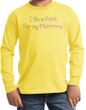 Breast Cancer Kids Long Sleeve T-shirt I Wear Pink For My Mommy Yellow