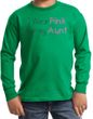 Breast Cancer Kids Long Sleeve T-shirt - Pink For My Aunt Kelly Green