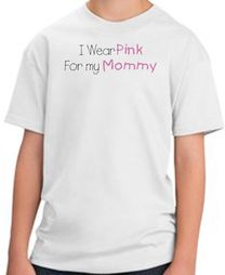 Breast Cancer Kids T-shirt - I Wear Pink For My Mommy Youth White Tee