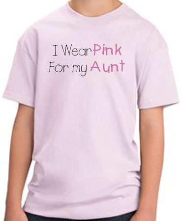 Breast Cancer Kids T-shirt Ribbon I Wear Pink For My Aunt Pink Tee